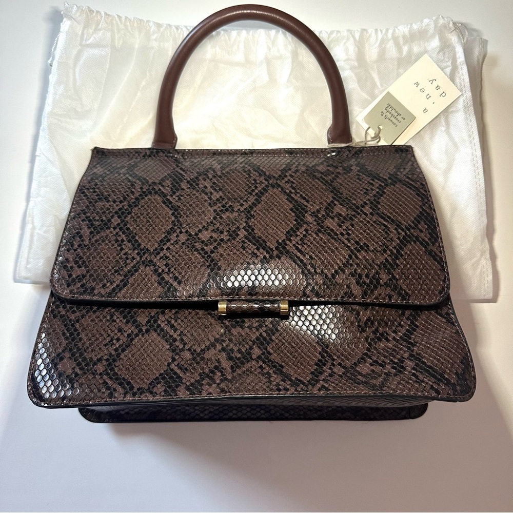 a new day Brown Snake-Print Crossbody Bag